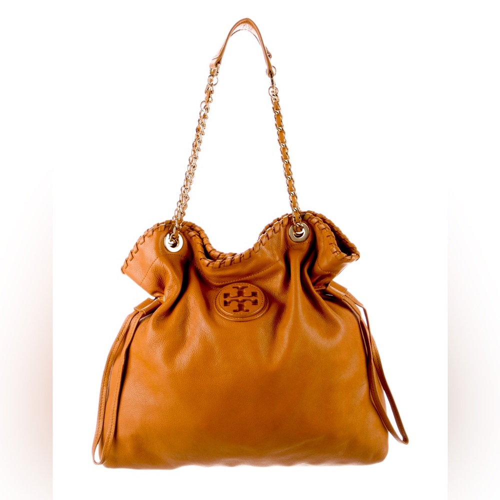 Tory Burch Tan purse  with gold chain handles